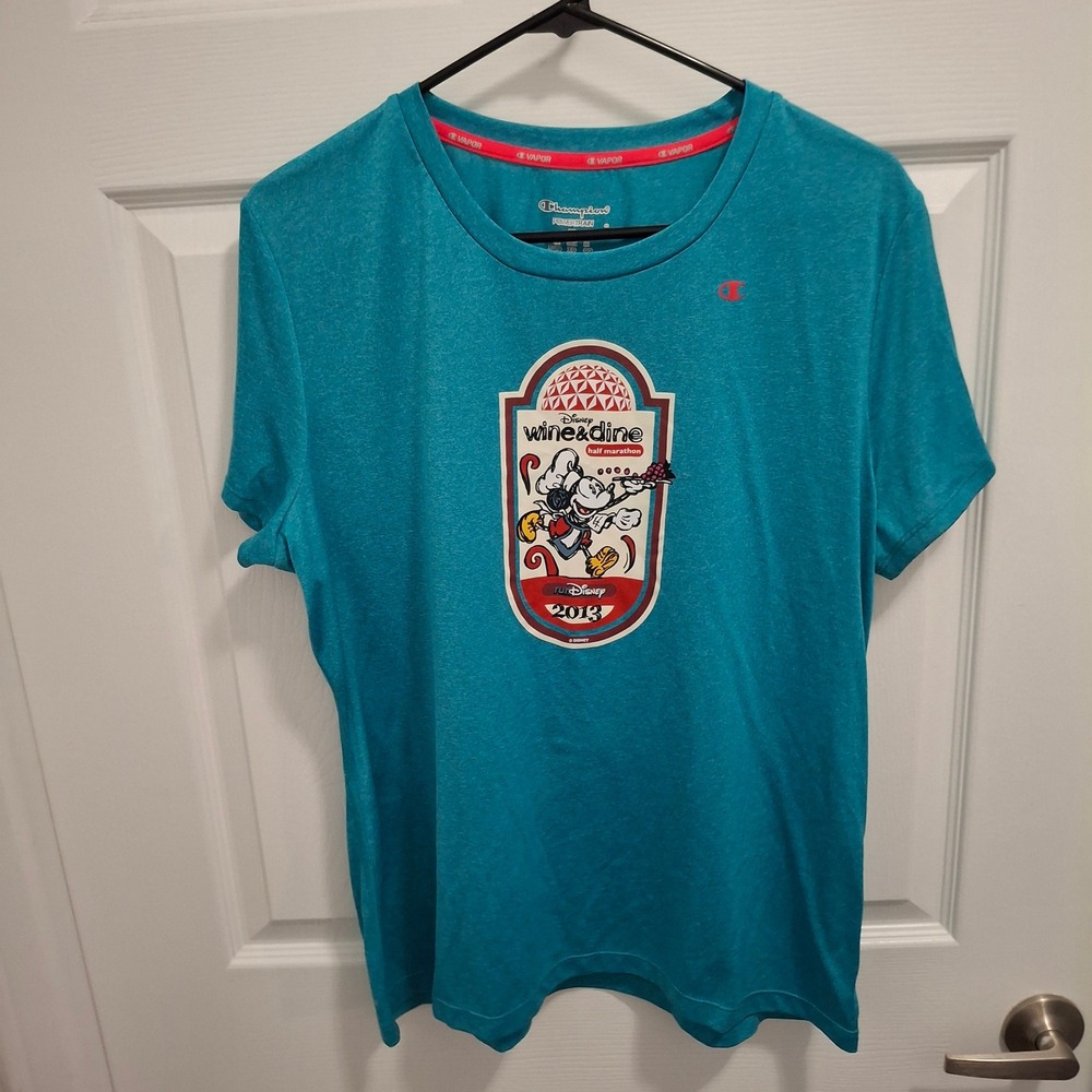 3/$15‎ Disney Wine Dine 2013 Champion Vapor T-Shirt Womens XL Run Race